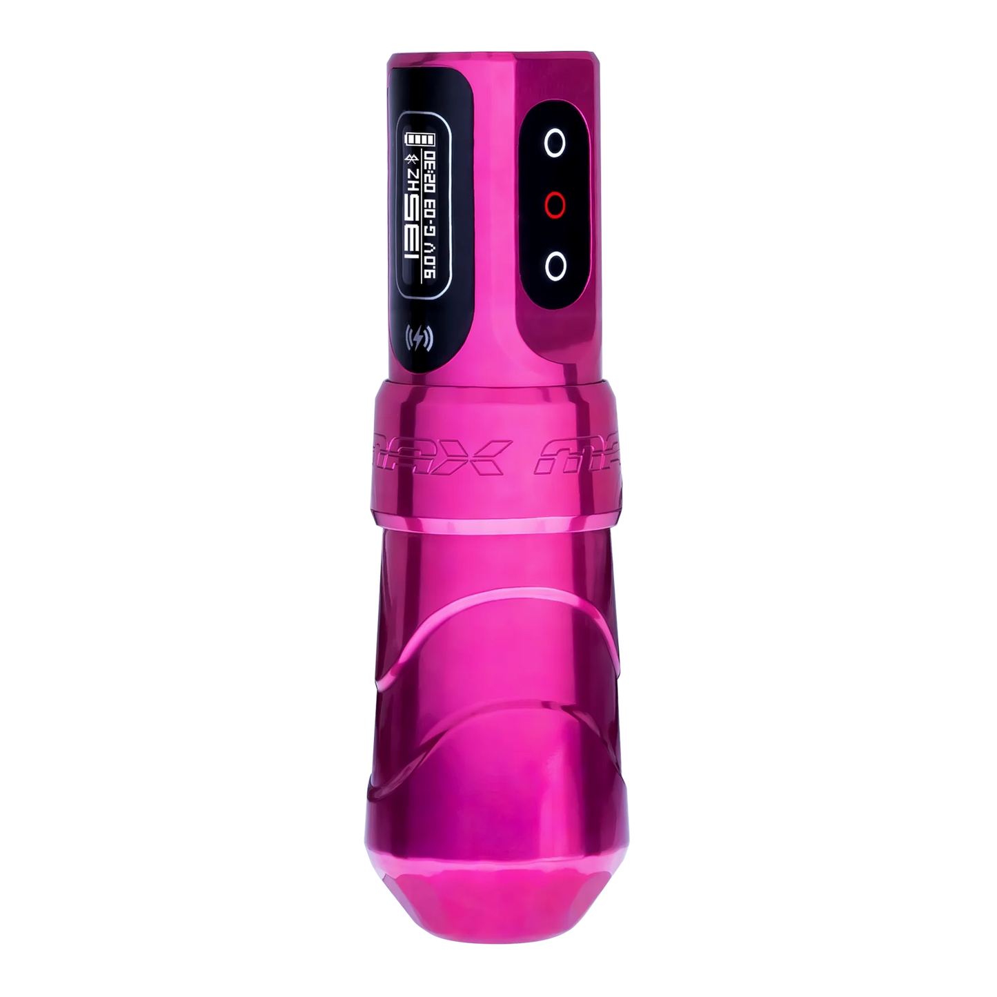 FK Irons Flux Max Tattoo Machine with 2 PowerBolt II — 3.2mm Bubblegum