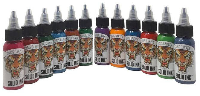 Chris Garver 12 Colors Set 1oz Solid Ink