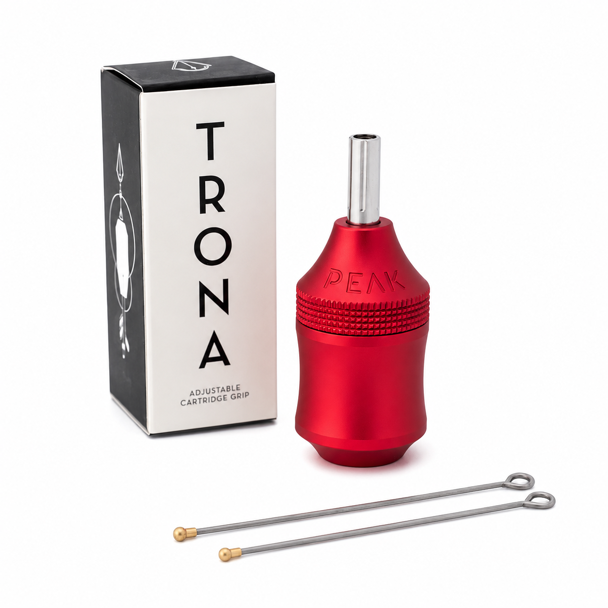 Peak Trona Aluminum 34mm Adjustable Cartridge Grip — Red