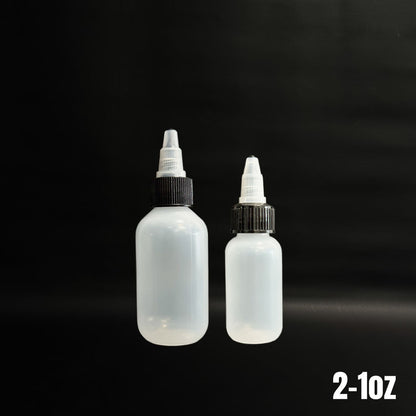 LDPE プラスチックボトルキャップ付き 1oz・2oz