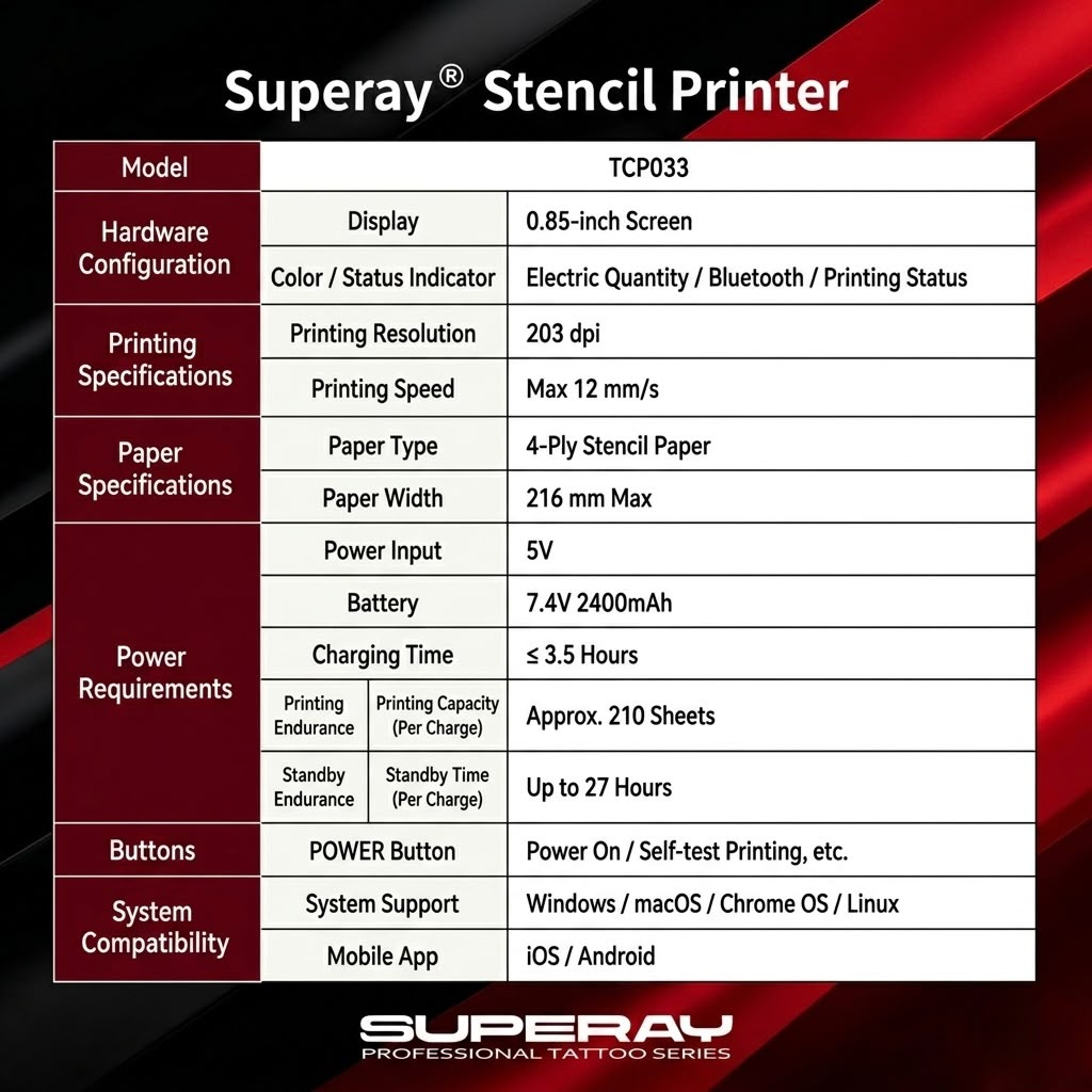 Superay portable wireless Printer
