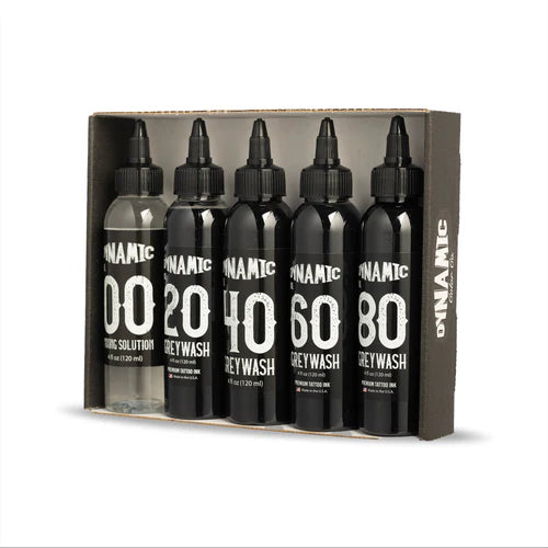 Dynamic Greywash Tattoo Ink - 4 oz. Bottle Set