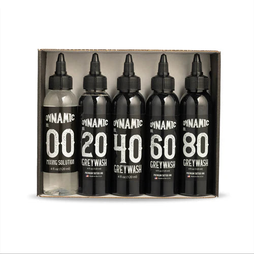 Dynamic Greywash Tattoo Ink - 4 oz. Bottle Set